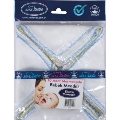 Sevi Bebe Mermerşahi Bebek Mendili, Pembe, 10 Adet