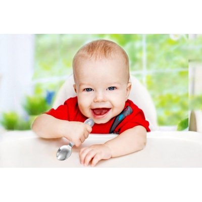 BabyJem Paslanmaz Çelik Çatal Kaşık Seti, Gri