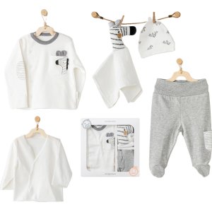 Andywawa  Zebra 5 Parça Hastane Çıkışı, Ekru, Gri