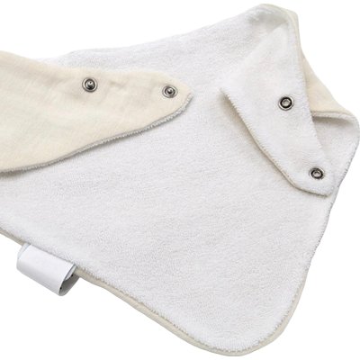 BabyJem Ahşap Diş Kaşıyıcılı Bürümcük Müslin Önlük, Ekru