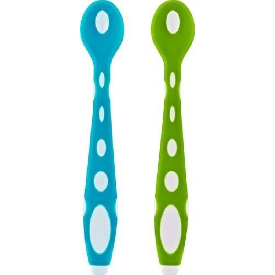 BabyJem Silikon Mama Kaşığı, Mavi Yeşil
