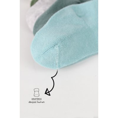 Bistyle Colors Penye Düz Soket Çorap, Nil, 6'lı