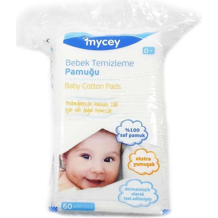 Mycey Bebek Temizleme Pamuğu, 60 Adet