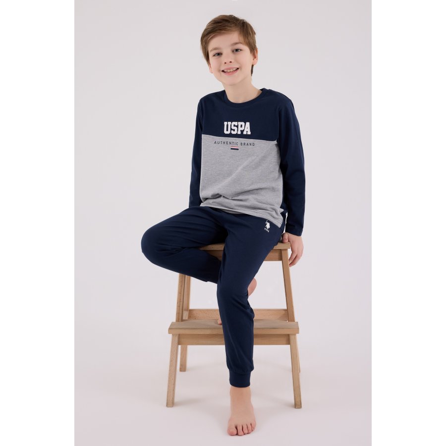 U.S. Polo Assn Uzun Kol Pijama Takım US2220-4 Lacivert
