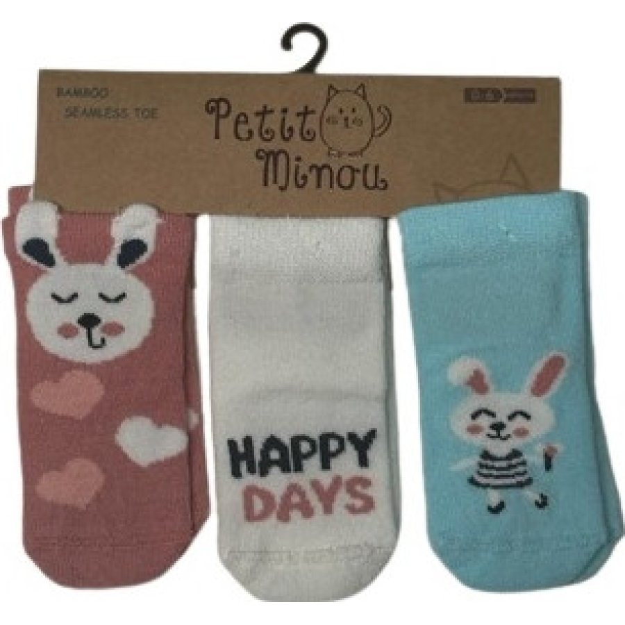 Step 3D Happy Days Soket Çorap, Karışık Renkli, 3'lü