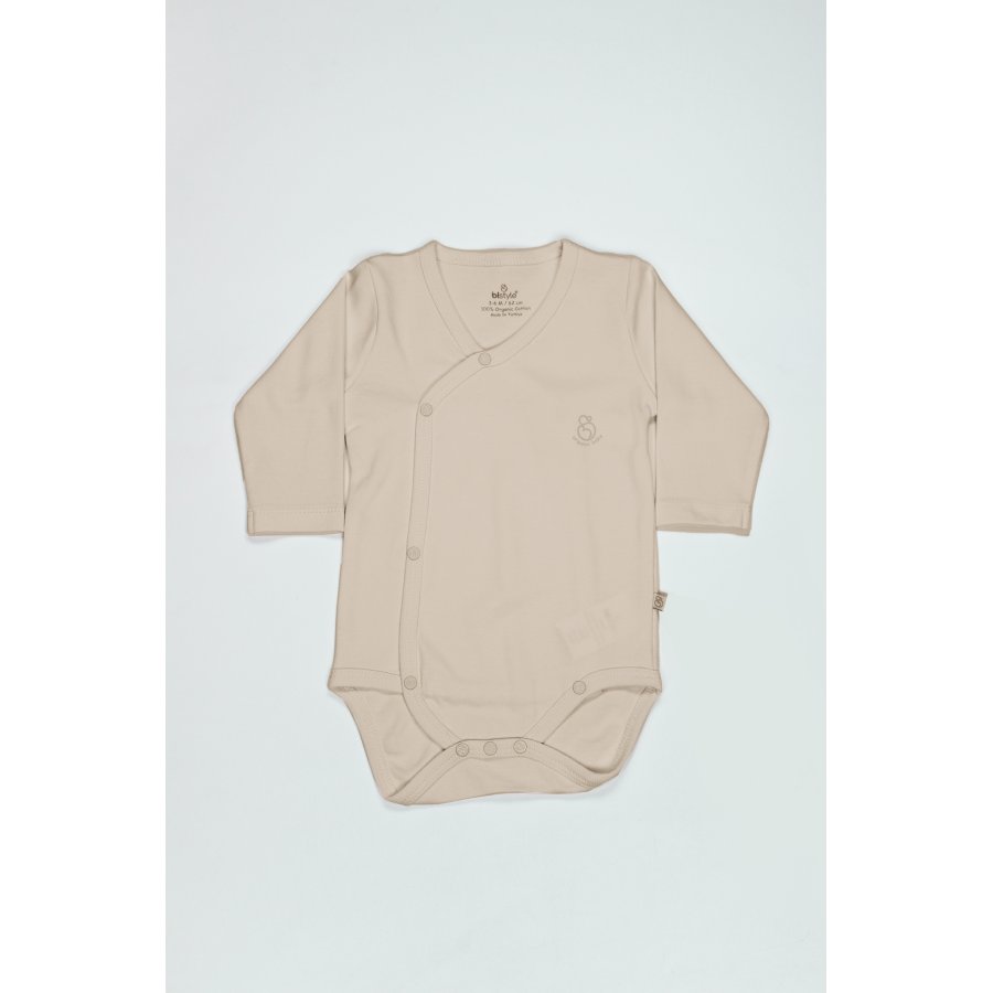 Bistyle Organik Natural Basic Style Kruvaze Uzun Kol Body BS17102 Bej