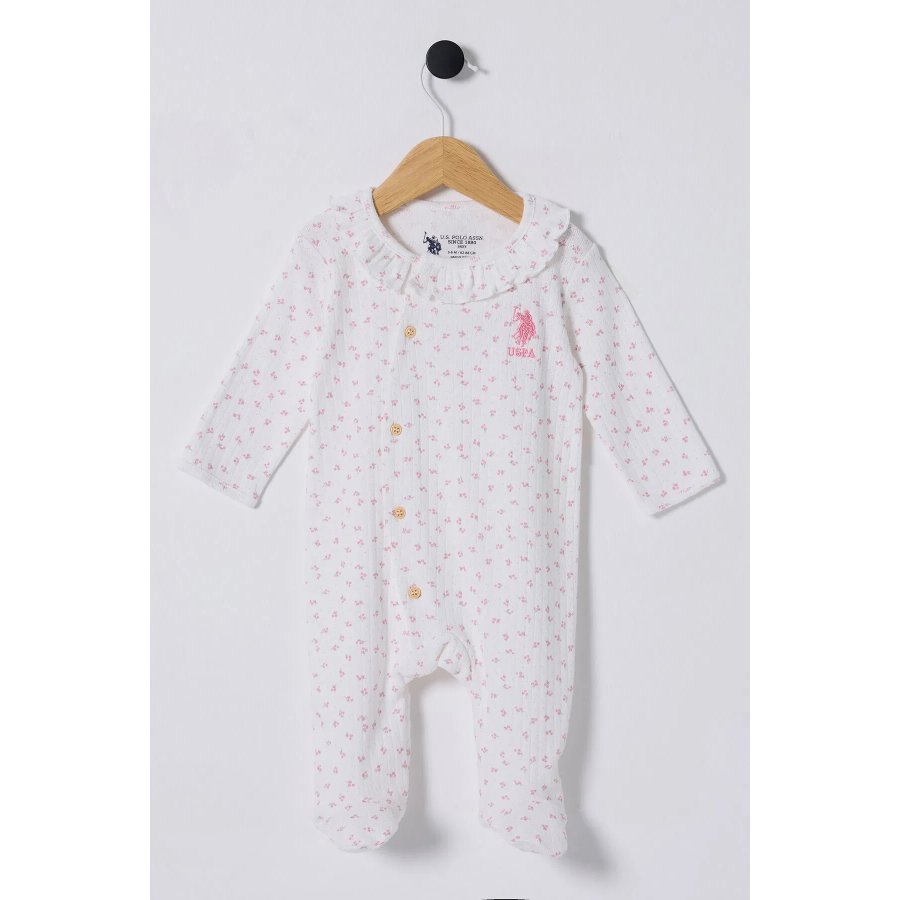 U.S Polo Bebek Tulum USB2435 Beyaz-Pembe