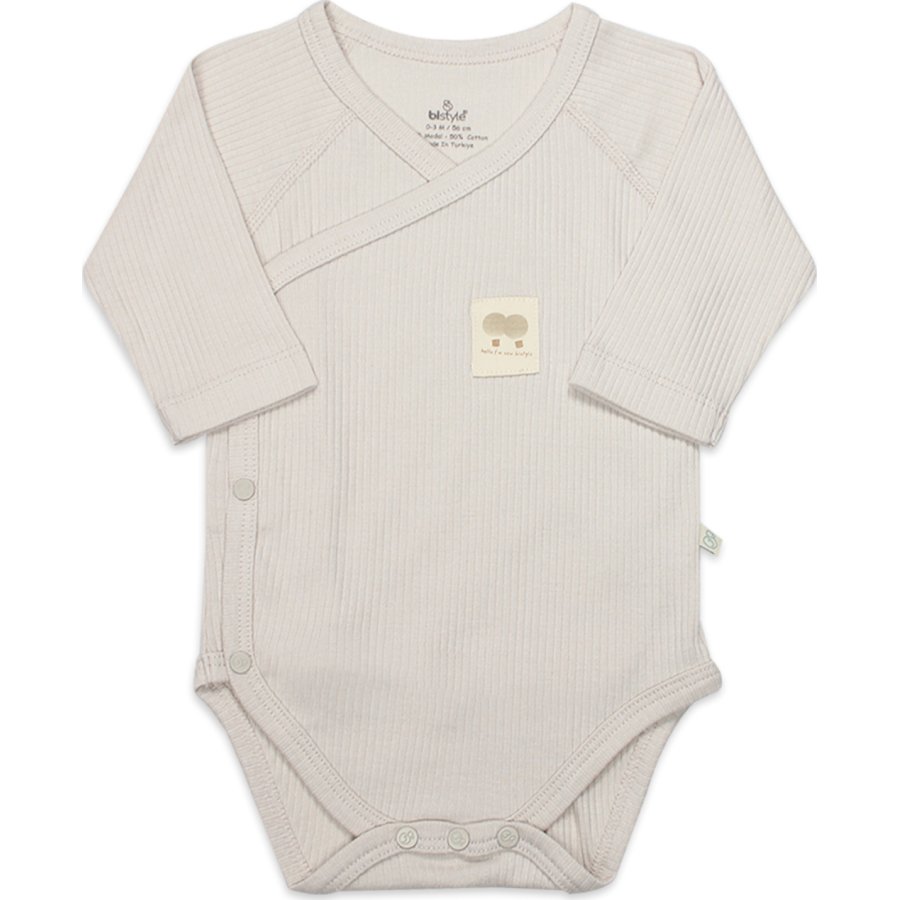 Bistyle Organic Modal Flying Balloons Kruvaze Uzun Kol Body BS17121 Bej