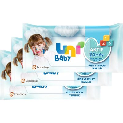 Uni Baby Aktif Islak Cep Mendili, 15 Yaprak, 3'lü