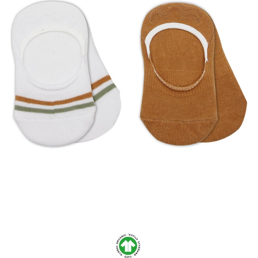 Bistyle 2'Li Penye Babet Silikon Çemberli Çorap 30102 Hardal Beyaz