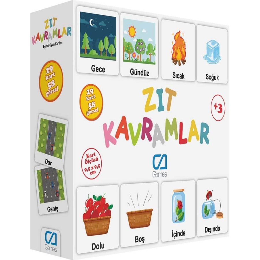 Games Zıt Kavramlar Eğitici Oyun Kartları, 29 Kart