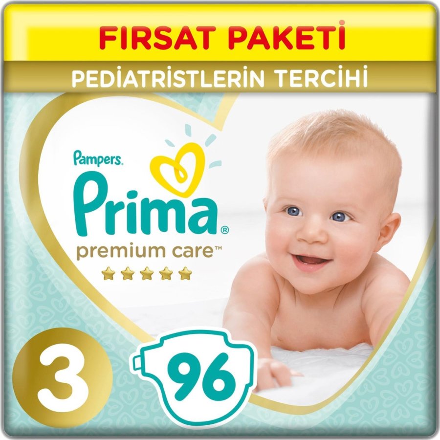 Prima Premium Care Bebek Bezi, 3 Beden, 96 Adet