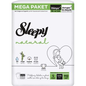 Sleepy Natural Bebek Bezi, 5 Beden, 112 Adet