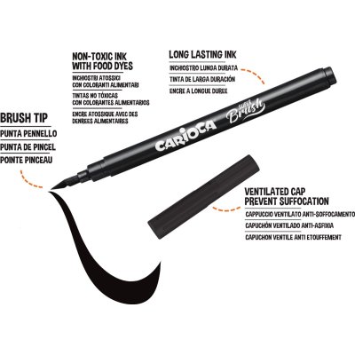 Carioca Süper Brush Keçeli Boya Kalemi, 10'lu