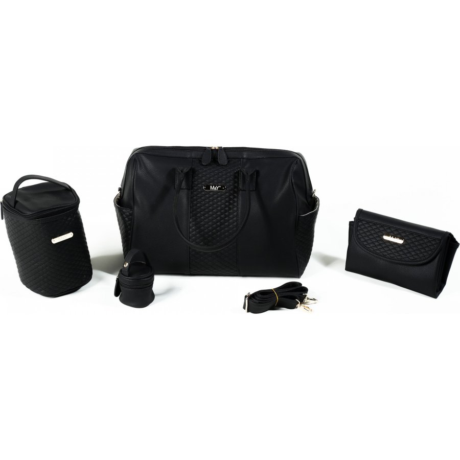 M&Y Gaia Deri Anne Bebek Bakım Çanta Seti 7240 Siyah