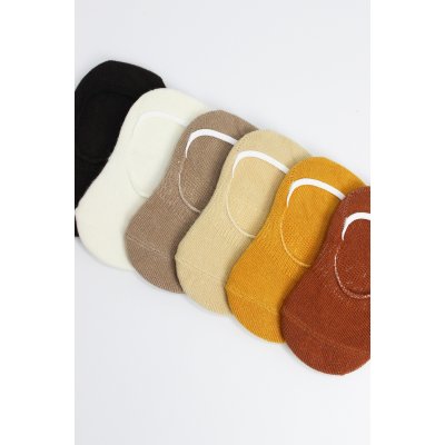 Bistyle Silikonlu Babet Soket Çorap, Toprak, 6'lı