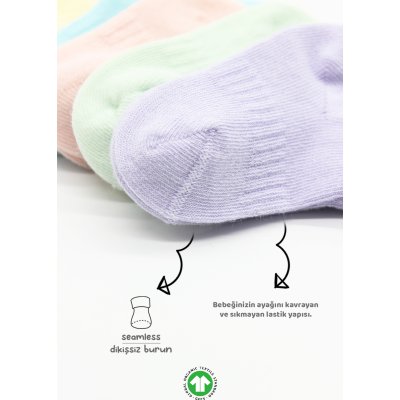 Bistyle Colors Penye Sneakers Soket Çorap, Pastel, 6'lı