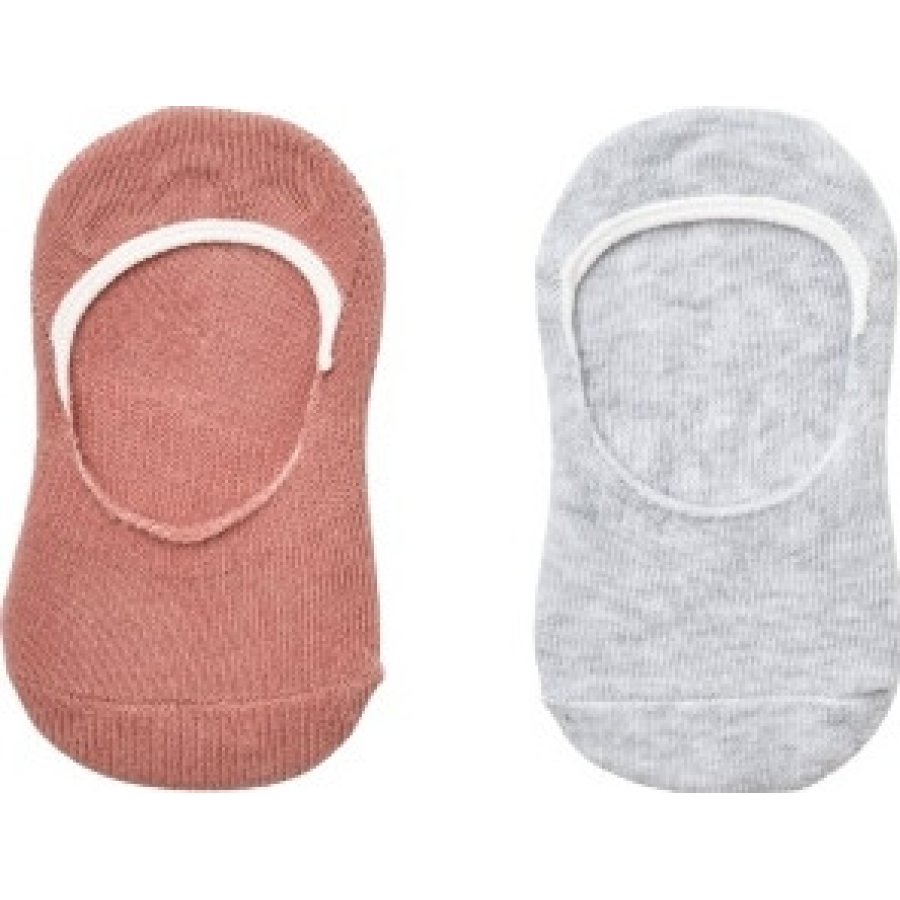 Bibaby Biorganic Basic Kız Babet Çorap, Gri, Gül Kurusu, 2'li