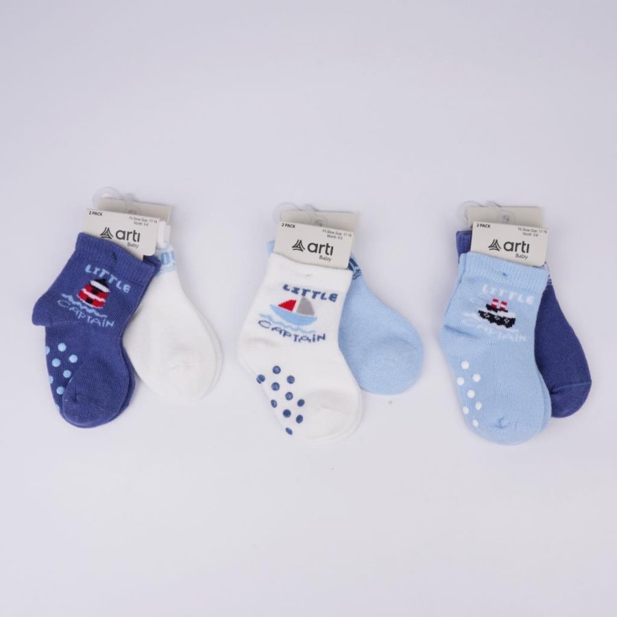 Katamino Filip 2'li Abs'li Erkek Bebek Soket Çorap K44143 Asorti