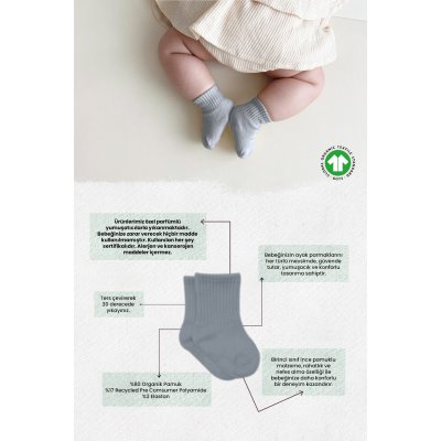 Bistyle Colors Penye Düz Soket Çorap, Antrasit, 6'lı