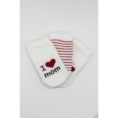 Bistyle Mom Dad 3'Lü Penye Soket Çorap 10123 Ekru