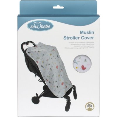 Sevi Bebe Müslin Bebek Arabası Örtüsü, Pembe, Yıldız Yağmuru