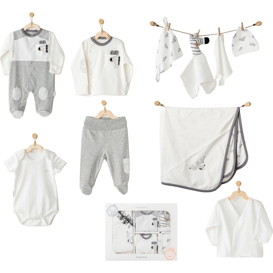 Andywawa  Zebra 10 Parça Hastane Çıkışı, Ekru, Gri