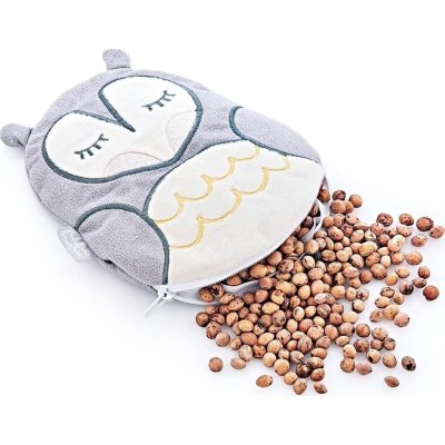 BabyJem Kiraz Çekirdekli Kadife Gaz Yastığı, Gri Baykuş