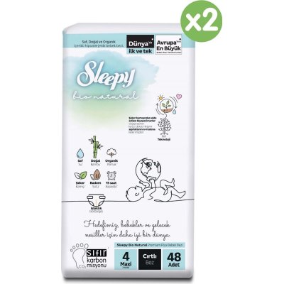 Sleepy Bio Natural Bebek Bezi, 4 Numara, 96 Adet
