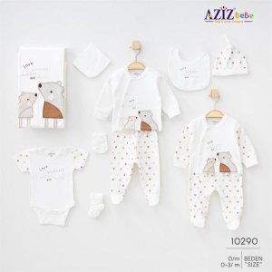 Aziz Bebe 10'lu Hastane Çıkış Seti, Ekru