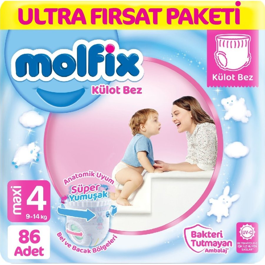 Molfix Külot Bez, 4 Beden, 86 Adet