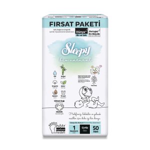 Sleepy Bio Natural Bebek Bezi Fırsat Paketi 1 Beden 2-5 Kg 50 Adet