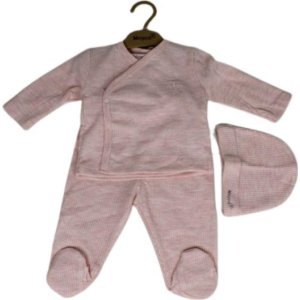 Bibaby Biorganik Nature İn Waffle 3'lü Zıbın Seti, Pembe, Melanj