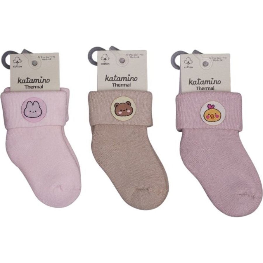 Katamino Nesrin Aksesuarlı Kız Bebek Havlu Soket Çorap K45902 Asorti