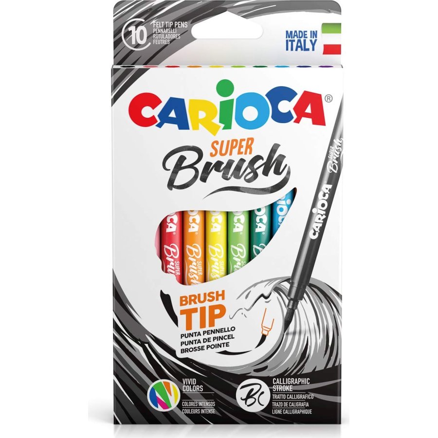 Carioca Süper Brush Keçeli Boya Kalemi, 10'lu
