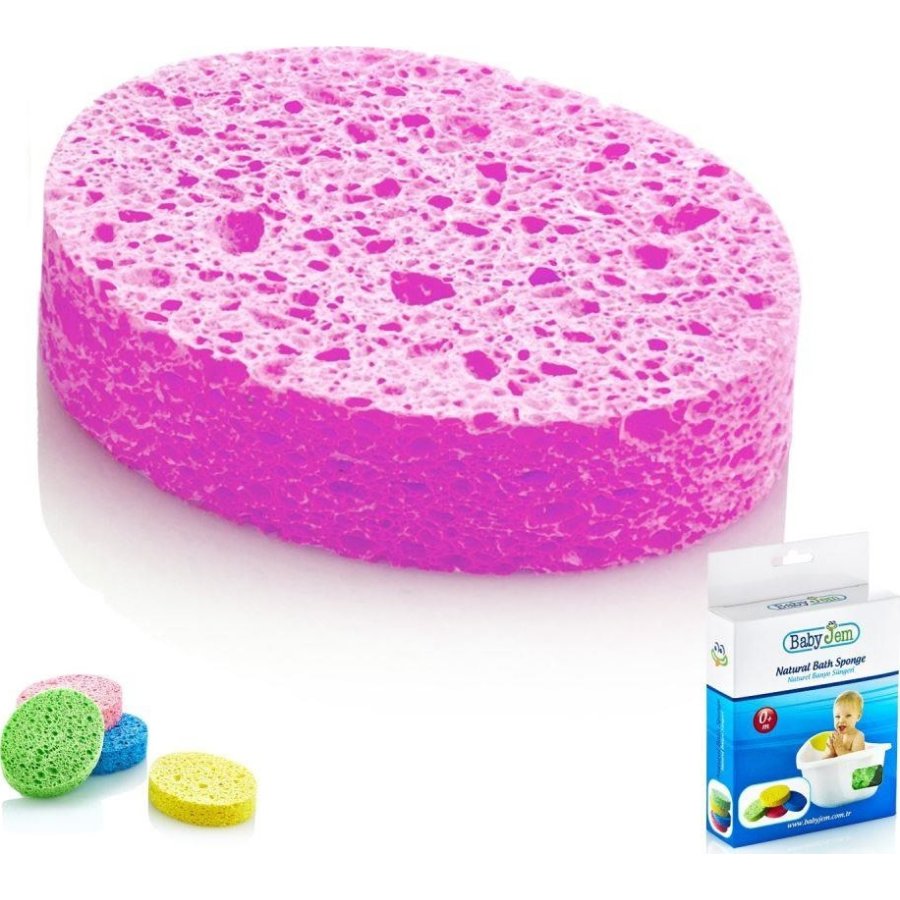 BabyJem Selülozik Bebek Banyo Süngeri, Pembe