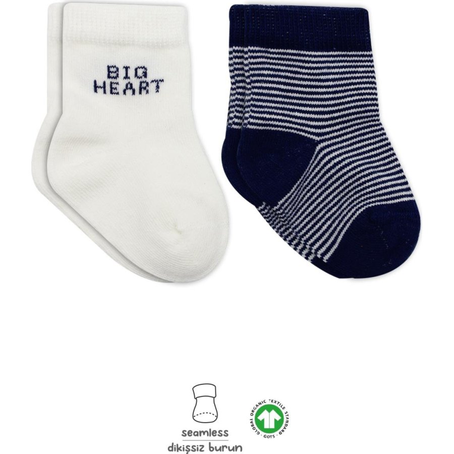 Bistyle 2'Li Big Heart Penye Soket Çorap 10117 Lacivert