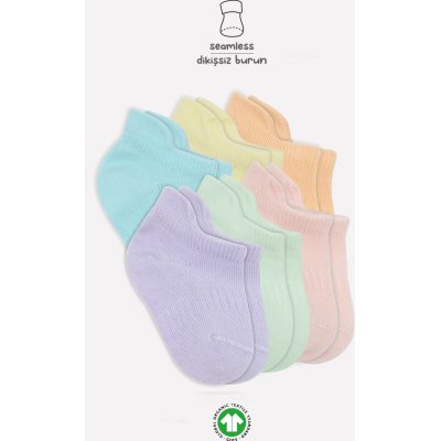 Bistyle Colors Penye Sneakers Soket Çorap, Pastel, 6'lı