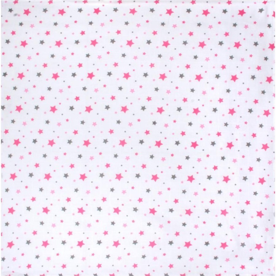Sevi Bebe Desenli Müslin Battaniye, 100x100, Pembe, Yıldız Yağmuru