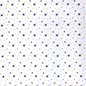 Sevi Bebe Desenli Müslin Battaniye, 100x100, Mavi, Yıldız Yağmuru