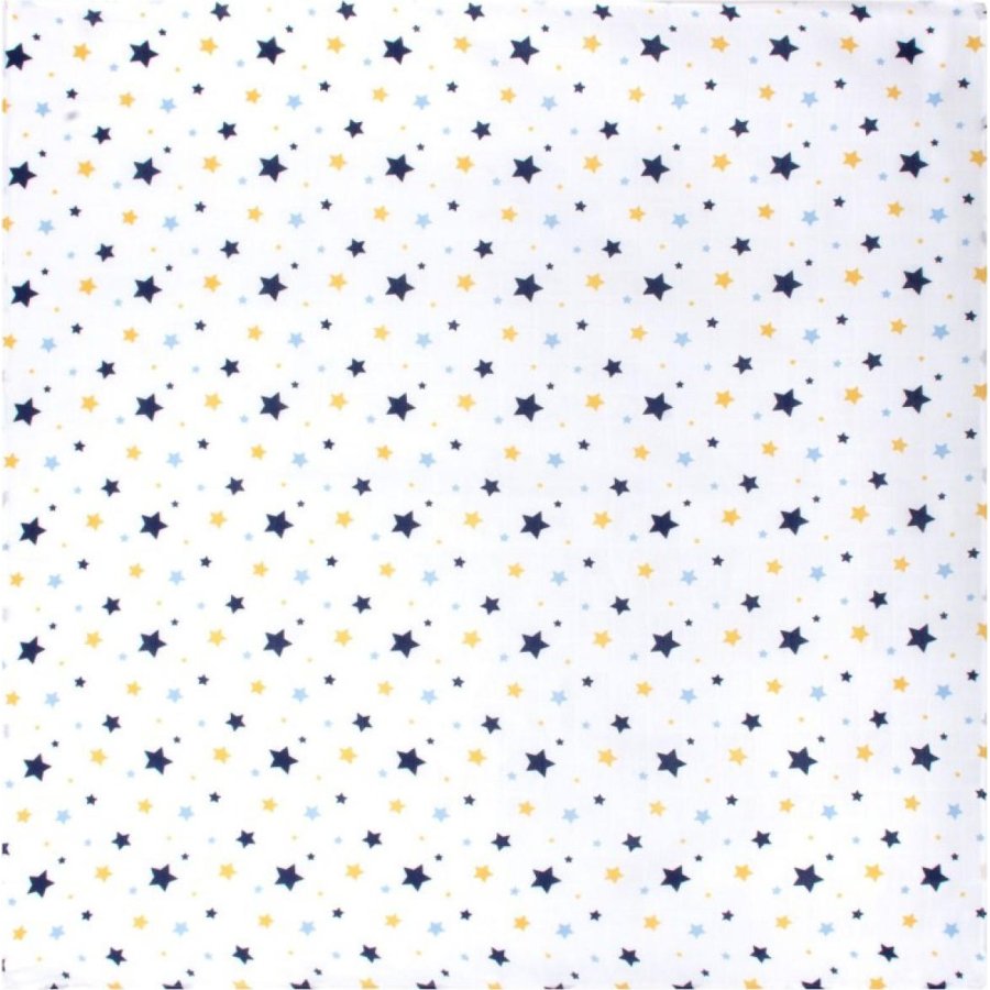 Sevi Bebe Desenli Müslin Battaniye, 100x100, Mavi, Yıldız Yağmuru