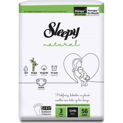 Sleepy Natural Bebek Bezi, 3 Numara, 56 Adet