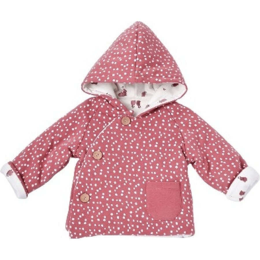 Bibaby Biorganic Little Love Elyaflı Hırka, Gül Kurusu