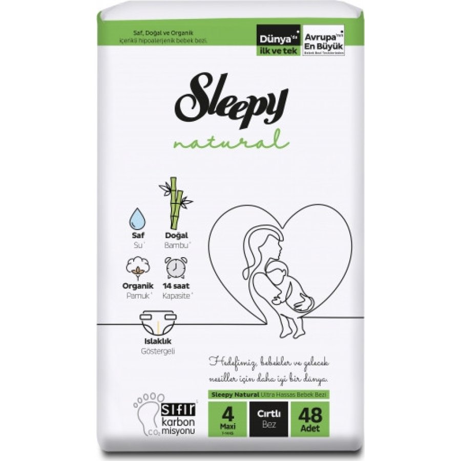Sleepy Natural Bebek Bezi, 4 Numara, 48 Adet