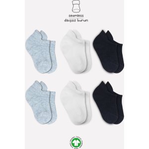 Bistyle Penye Sneakers Soket Çorap, Gri, 6'lı