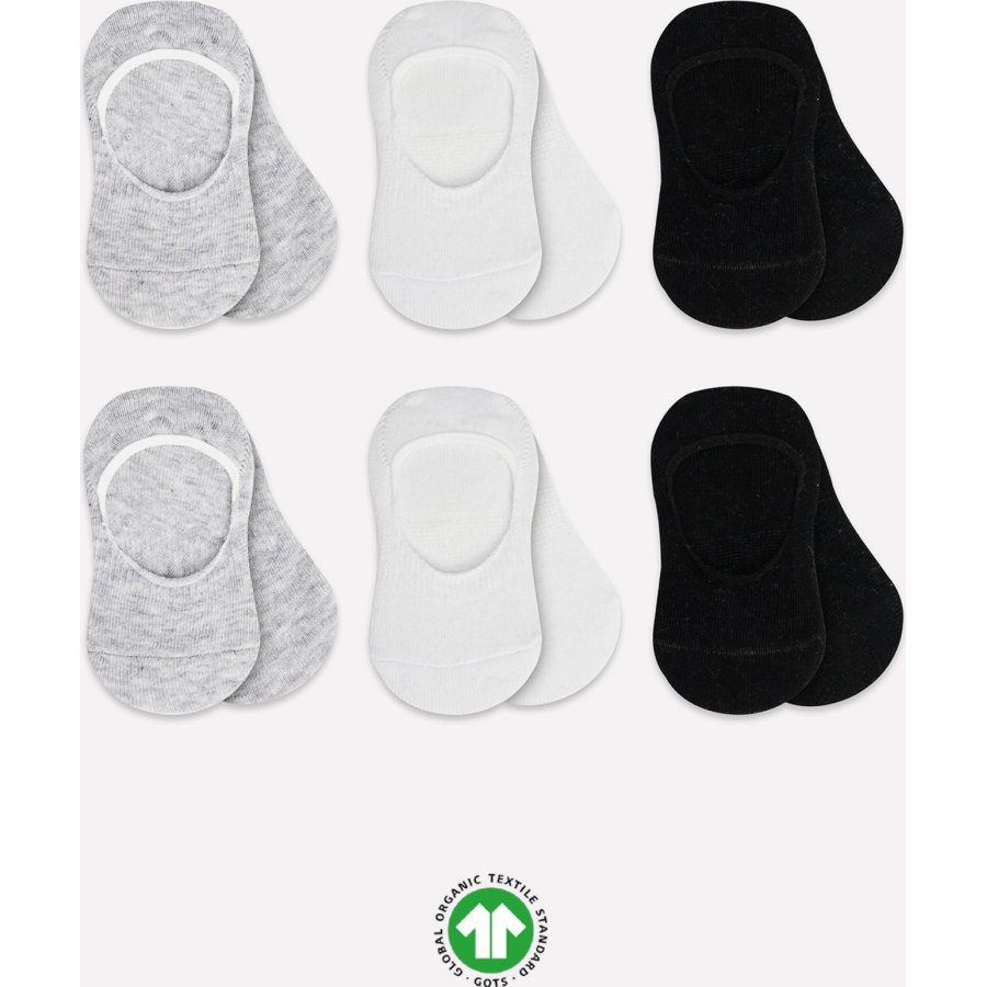 Bistyle 6'Lı Silikonlu Babet Penye Çorap 30101 Gri Beyaz Siyah