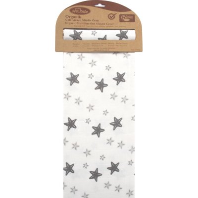 Sevi Bebe Organik Müslin Bebek Battaniyesi, 120x100, Gri, Yıldız