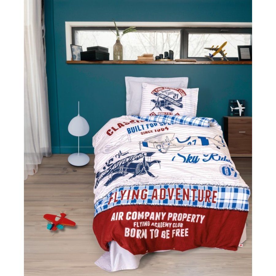 Cotton Box Junior Nevresim Takımı Tek Kişilik Flying Gri