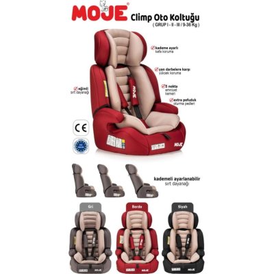 Moje Climp 9-36 Kg Oto Koltuğu, Siyah