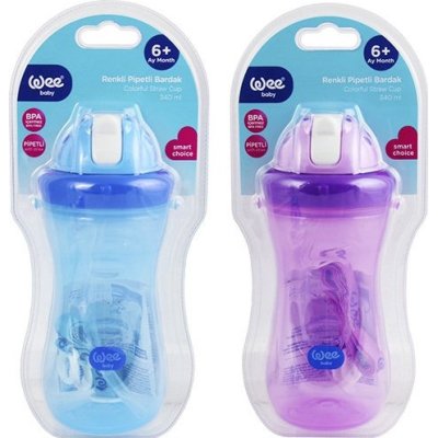 Wee Baby Renkli Pipetli Bardak, 340 ml